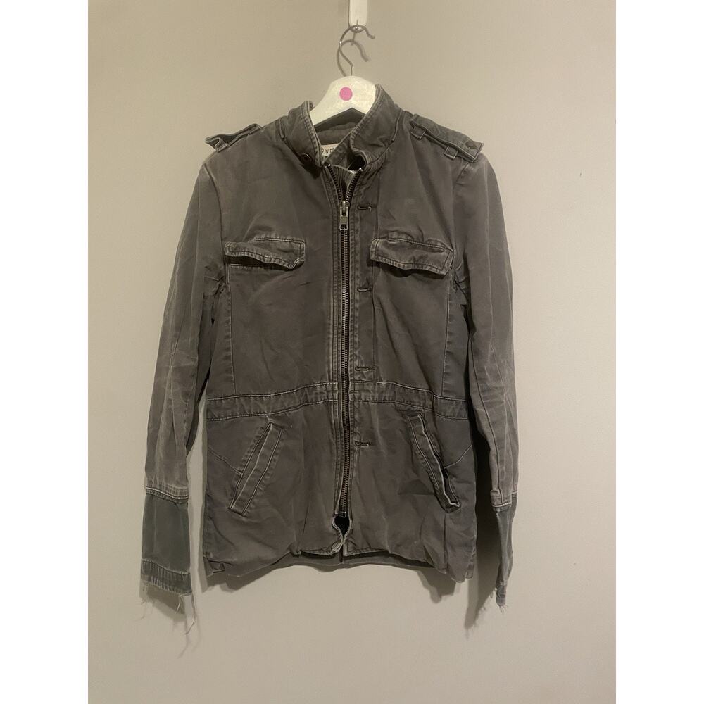 Nice Collective Gray‎ Distressed Utility jacket Small